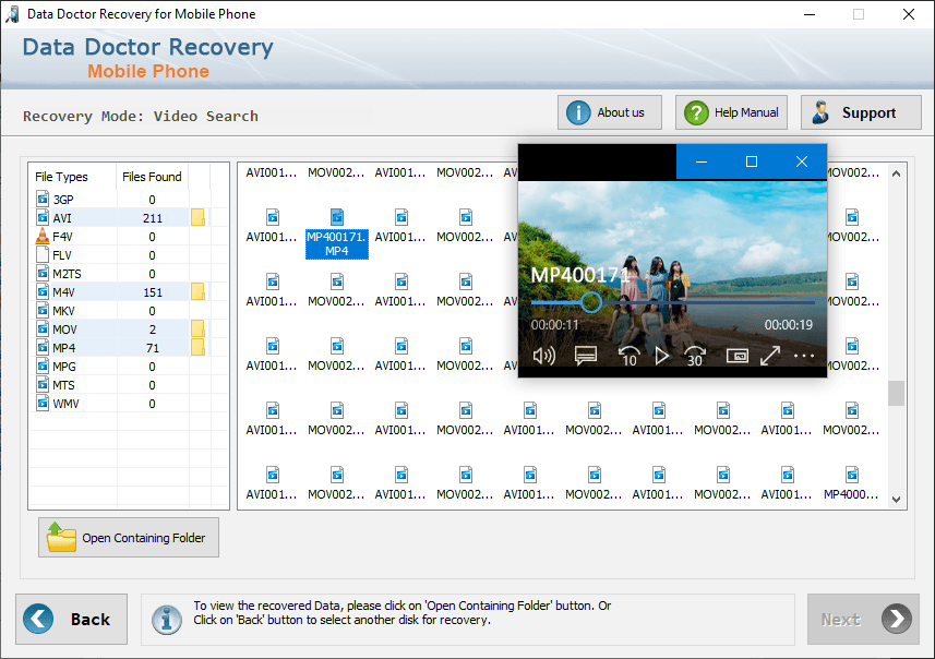Open Contaning Folder