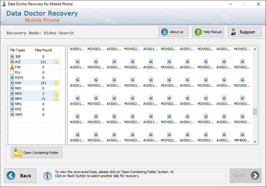View recovered files