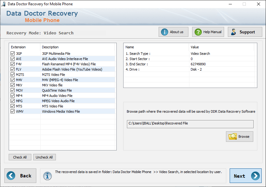 Browse Recoverd Path Files